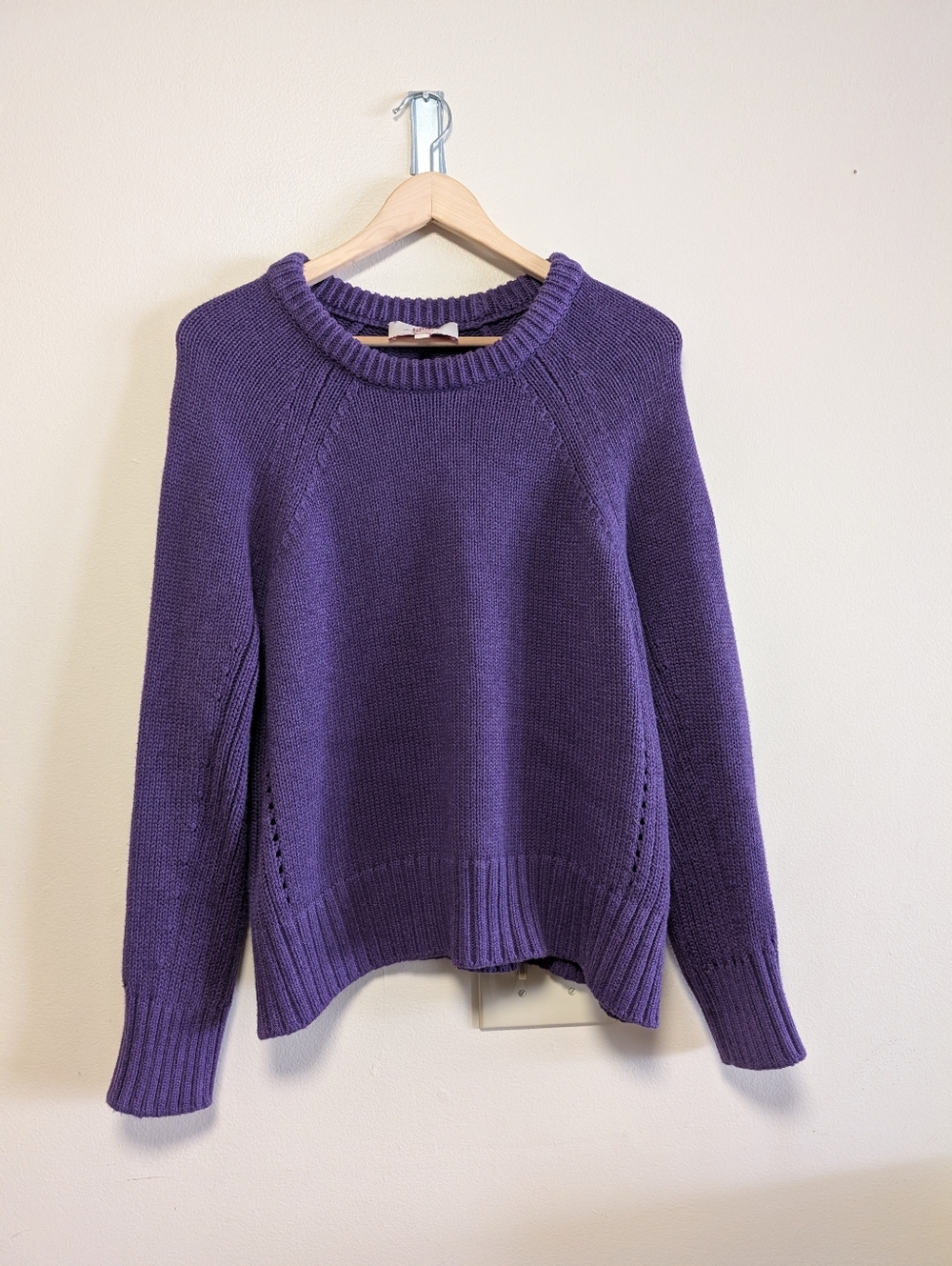 Kilte LA Purple Cotton Cashmere Sweater Size 2 Soft Knit (L)